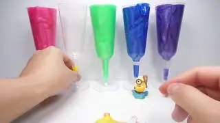 Learn Colors. Clay Slime Surprise Toys.Hello kitty Inside Out Minions Sponge Bob 액체괴물 장난감 Учим цвета