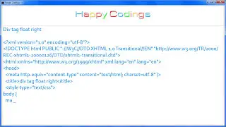HTML | Div tag float right