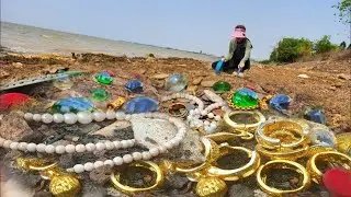 OMG I found jewelry and Thai coins at Ang Trapeang Thmar Beach