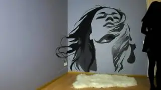 Portrait wall painting time lapse