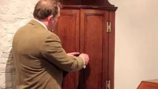 Solid Oak Bow-Fronted Antique Corner Cupboard