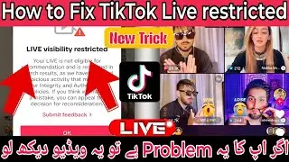 LIVE visibility restricted Problem solution | TikTok Live restricted fixed in 5 minutes |