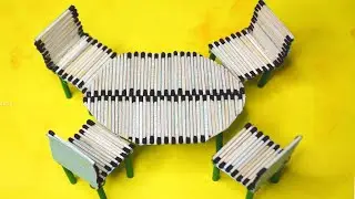 Dining Table and Chairs make with Matchstick Crafts Video | Craft Videos | Myne Krafts