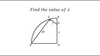 Find the Value of x in This Quarter Circle Geometry Puzzle