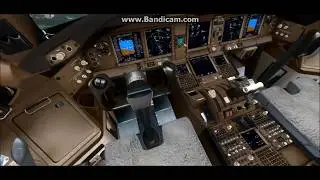 FSX - PMDG 777 - STORMY WEATHER APPROACH AT KUCHING INTERNATIONAL AIRPORT