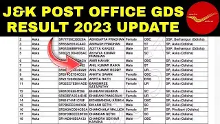 Post Office GDS Result 2023 | J&K Post Office Result 2023 | Latest Update