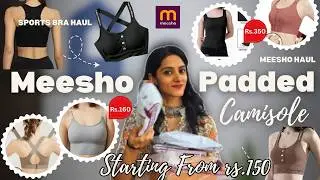 Don't Buy Wrong Bra ❌️ Meesho Sports Bra Haul |  Padded Camisole, Gym Wear #meeshohaul #camisole