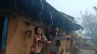 nepali mountain village life during rainy day |naturally the beautiful mountain village lifestyle