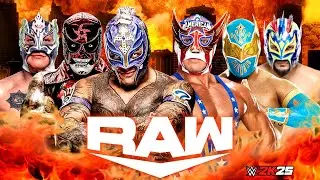 WWE RAW Рей Мистерио Пента и Рей Феникс против Эль Гранде Американо Син Кара и Калисто, 07 января...
