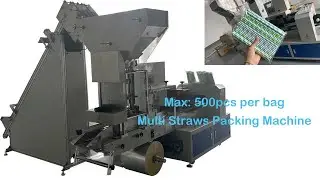 max 500pcs/bag Drinking Straw Packing Machine | Multi Straws Packing Machine
