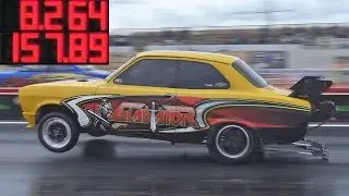 MENTAL! Duratec Turbo Mk1 Escort at Hal Far Raceway
