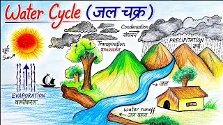 How to draw the water cycle  Easy Way