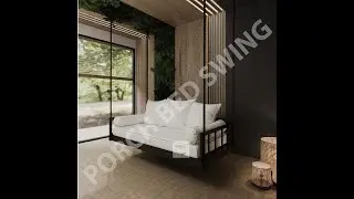 Pine Swing Bed - Porch Swing - Outdoor & Indoor Swing with Jute Rope