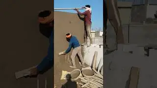 Forming a straight top edge while plastering a 9 -inch wall  #construction #shorts