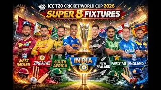 ICC T20 World Cup 2026 Super 8 Fixtures | India, Pakistan, England, NZ & More | Full Schedule