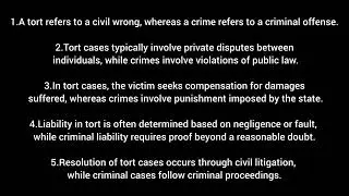 Define crime? Distinguish between crime and tort?
