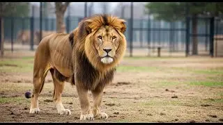 The King of the Jungle in Captivity | Majestic Lion&rsquo;s Powerful Gaze Caught on Camera