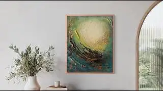 Luxurious Color Combination Green & Gold. Spectacular Textured Abstract Painting #abstractart #art 