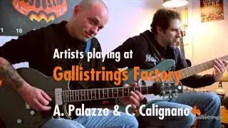 Musician friends at Gallistrings factory - A. Palazzo & C. Calignano duo with RS1046 and RSB45130.