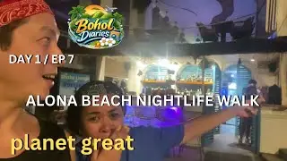 Day 1 / EP 7: Alona Beach Nightlife Walk | Cute Dog, Bar & Tricycle Ride! | Panglao | Bohol Diaries