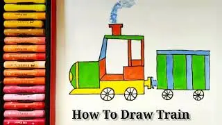 How To Draw Train | Train Drawing And Colouring Step By Step Step For Kids | Easy Train Drawing