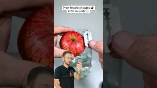 COMO DESCASCAR MA&Ccedil;&Atilde; EM 10 SEGUNDOS 🍎🔪#ma&ccedil;&atilde; #dica #cozinha #fyp #frutas