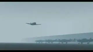 WW2 Air Force plane take off scene