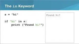 Python- The in Keyword