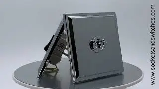 Art Deco Screwless Polished Chrome Sockets and Switches