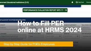 How to fill PER form online on HRMS || PER  for FGEIs teachers || Step by step guide #PER