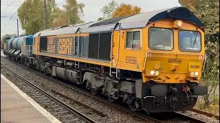 Elsenham RHTT leaf clearing train with 66308 and 66782, 26th October 2024