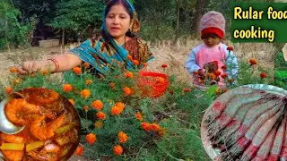 Rular Food Cooking/ prawn masala 🦐 Eating my Family/Treditional Old village food