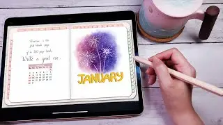 PLAN WITH ME | January 2022 Digital Bullet Journal Setup | Fireworks theme with iPad
