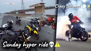 Duke 390 Burnout Tyer Blast😱💨// Sunday Hyper Ride💀⚡️// Police ??