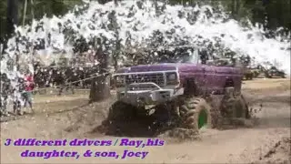 5-1,&-2-2021 / JEFFREYS MUD BOG  FEATURE 4  /  RAY, HIS DAUGHTER ,AND SON ,JOEY  DRIVE THE MEGA FORD