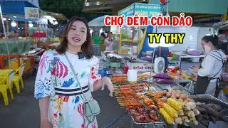 Ty Thy đại náo chợ đêm Côn Đảo có nhiều món ngon - Ty Thy Vlog Gỏi đu đủ