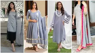Grey Colour Combination For Kurtis/Suits||Punjabi Suit Gray Colour Contrast and Designing