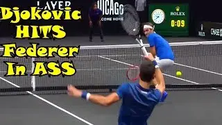 Djokovic hits Federer in the ass LAVER CUP 2018
