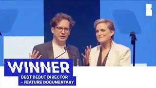 Alex Hassell presents Best Debut Director - Feature Documentary to Grand Theft Hamlet | BIFA 2024