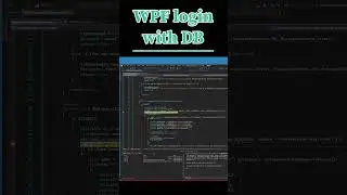 C# WPF user login with database 