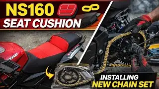 New chain set and seat installation in ns 160 #youtuber #chainset #seatcushion #ns160 