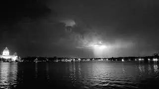 Lightning video in night vision #skstorm Wascana Lake Saskatchewan Canada 9:42pm