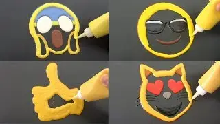 Coolest Emoji Pancake Art - Scream, Cat Heart Eyes, Sunglasses, Thumbs Up | TigerTomato Pancake