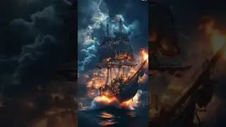 Epic Flying Pirate Ship in a Thunderstorm | Fantas Adventure Animation #trending #ship #shorts