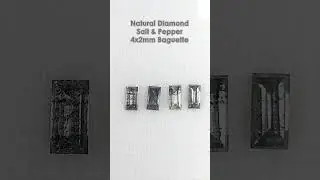 Natural Salt and Pepper Diamonds 4pcs Baguette Step Cut 4x2mm Selection