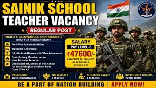 Sainik School Teacher Vacancy 2026 | Permanent TEACHER VACANCY in Sainik School | Sainik School jobs