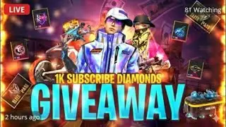 1K SUBSCRIBE GIVEAWAY BUNDLE GIGT ✅CHECK LIVE #freefire #live #skfirojboss