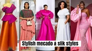 Latest satin, mercad and brocade special occasions dress styles for beautiful ladies 