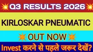 Kirloskar Pneumatic Q3 Results 2025 🔴 Kirloskar Pneumatic Results Today 🔴 Kirloskar Pneumatic Share