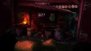 Video Game Ambience Asmr - (Eventide 2) Fireplace , Cricket's , Birds
